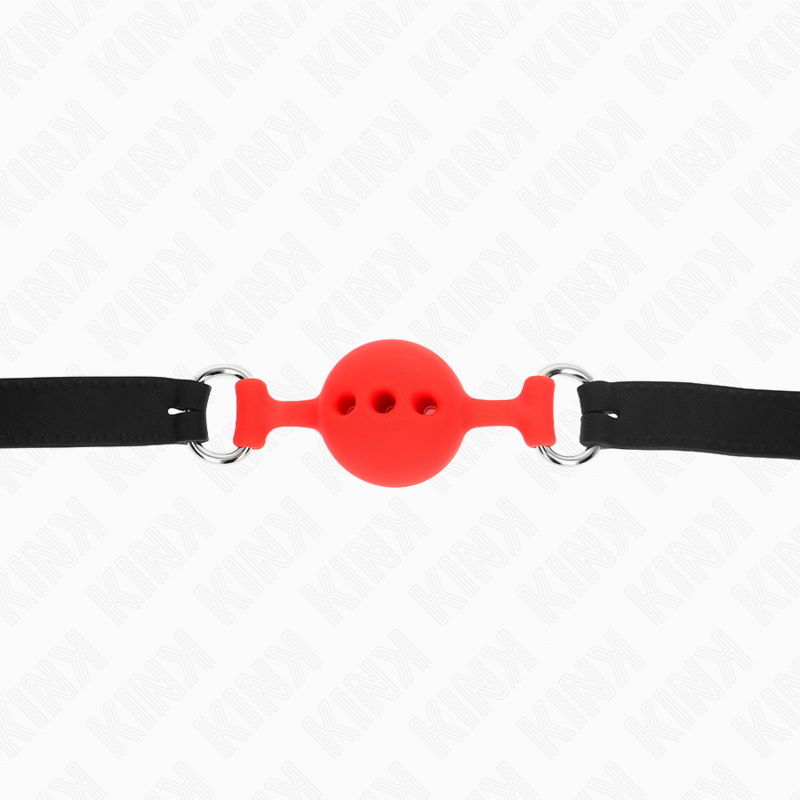 KINK - FULL SILICONE GAG 55 x 2 CM WITH 4 CM BALL SIZE S RED ADJUSTABLE 35-51 CM - Amore24