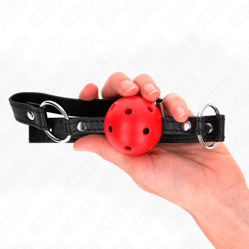 KINK - HOLLOW HARD RED BALL 4.5 CM GAG MODEL 1 63.5 X 2 CM - Amore24