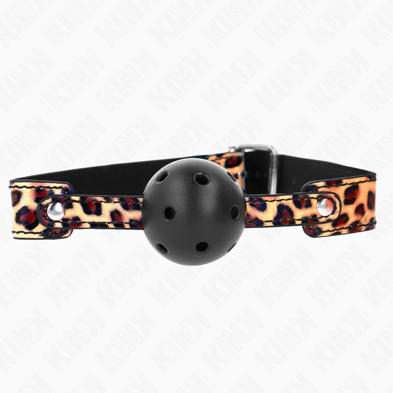 KINK - LEOPARD BREATHABLE BALL 4.5 CM GAG 65 x 2.5 CM - Amore24