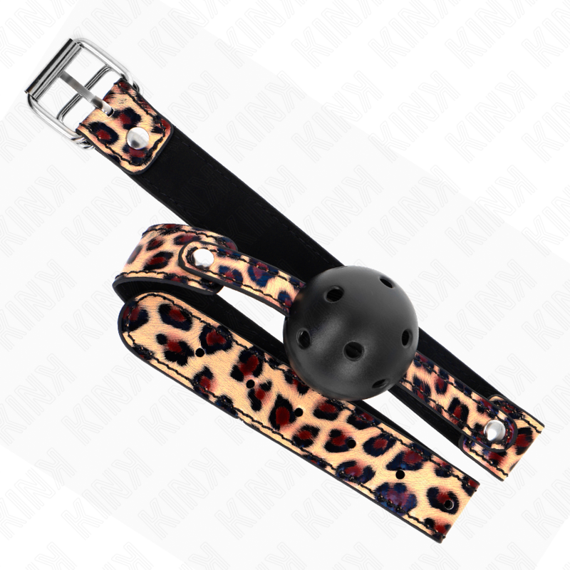 KINK - LEOPARD BREATHABLE BALL 4.5 CM GAG 65 x 2.5 CM - Amore24