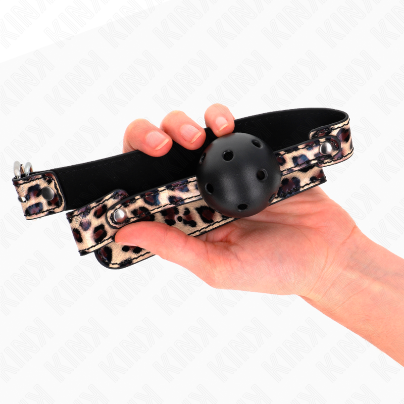 KINK - LEOPARD BREATHABLE BALL 4.5 CM GAG 65 x 2.5 CM - Amore24