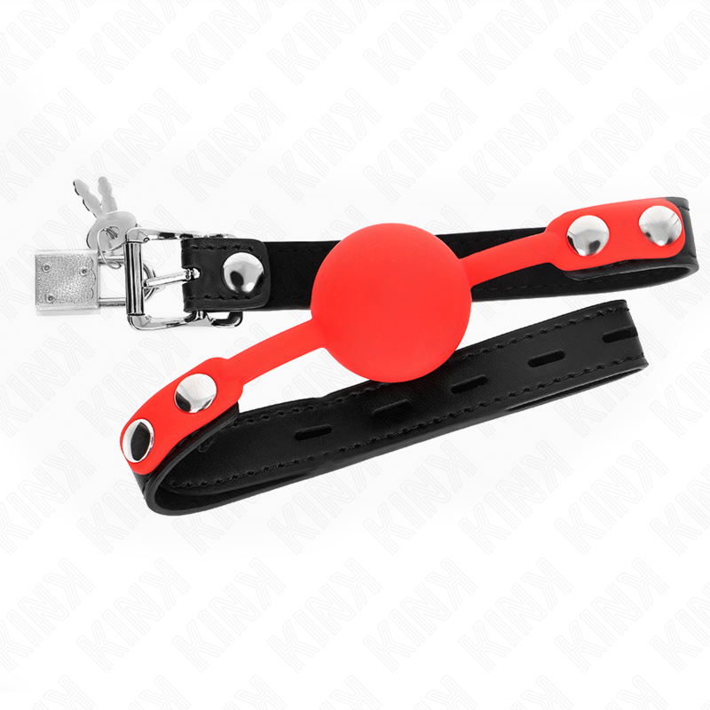 KINK - SILICONE BALL 4 CM GAG WITH LOCK 60 x 2 CM - Amore24