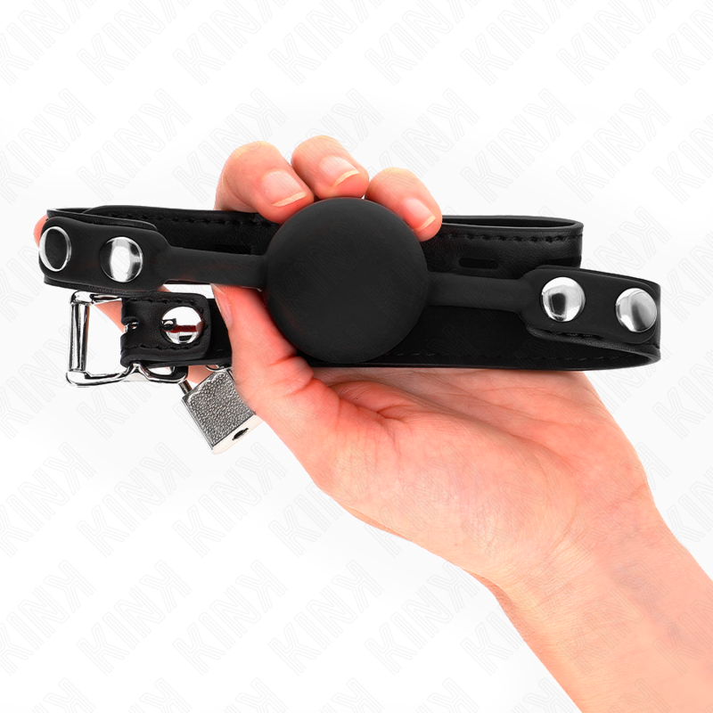 KINK - MODEL 1 SILICONE BALL 4 CM GAG WITH LOCK 60 x 2 CM - Amore24