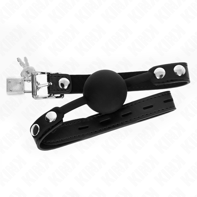 KINK - MODEL 1 SILICONE BALL 4 CM GAG WITH LOCK 60 x 2 CM - Amore24
