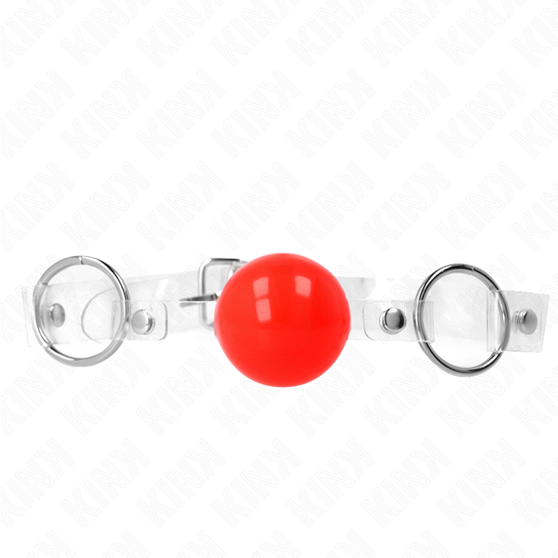 KINK - RED TRANSPARENT PVC BALL 4 CM GAG ADJUSTABLE - Amore24
