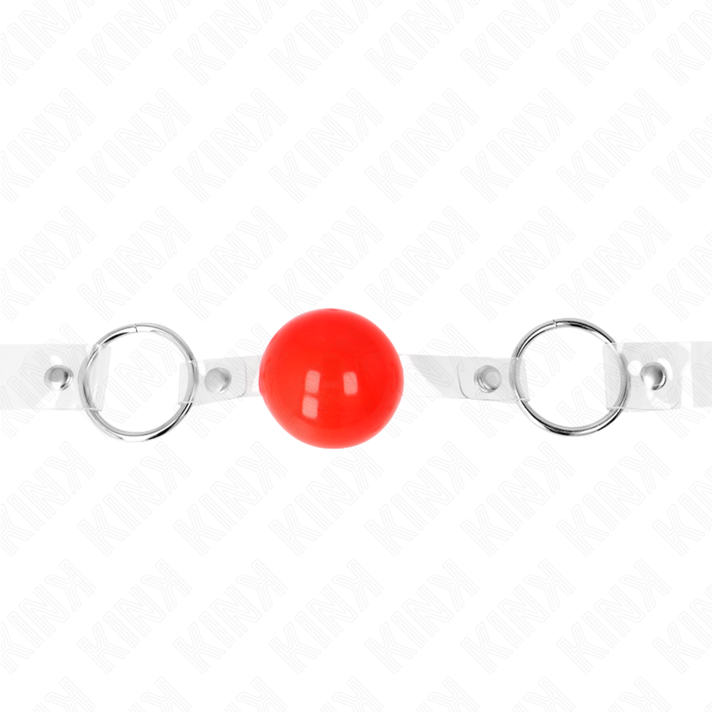 KINK - RED TRANSPARENT PVC BALL 4 CM GAG ADJUSTABLE - Amore24