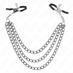 KINK - NIPPLE CLAMPS WITH 3 CHAINS BLACK 20/23/28 CM - Amore24