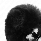 KINK - STAINLESS STEEL PLUG 7 x 3 CM WITH BLACK FAUX FUR RABBIT TAIL 8 CM - Amore24