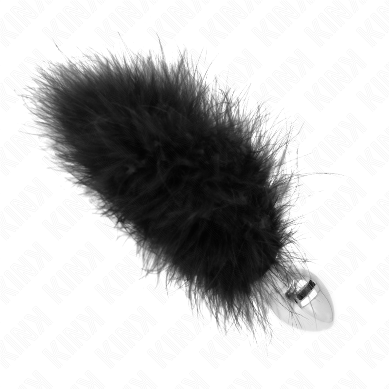 KINK - STAINLESS STEEL ANAL PLUG 11 x 7 CM WITH FEATHER 11 CM - Amore24