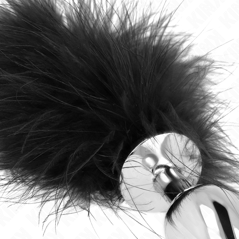 KINK - STAINLESS STEEL ANAL PLUG 11 x 7 CM WITH FEATHER 11 CM - Amore24