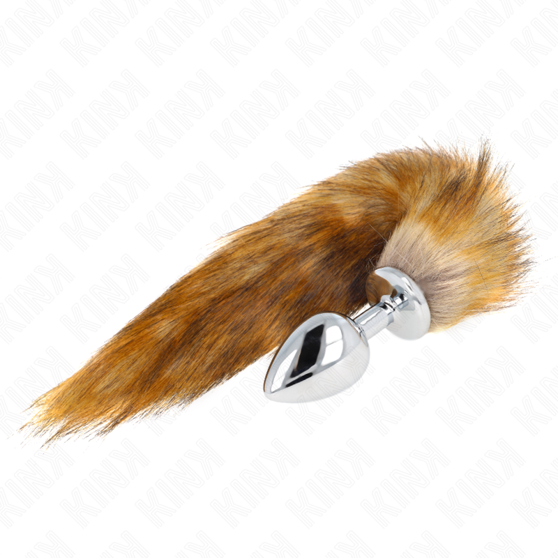 KINK - ANAL PLUG SIZE L 10 X 4 CM WITH SYNTHETIC TAIL 40 CM BROWN - Amore24
