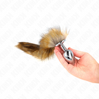 KINK - ANAL PLUG SIZE L 10 X 4 CM WITH SYNTHETIC TAIL 40 CM BROWN - Amore24