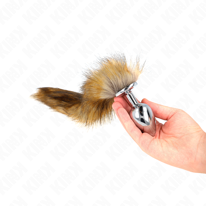 KINK - ANAL PLUG SIZE L 10 X 4 CM WITH SYNTHETIC TAIL 40 CM BROWN - Amore24