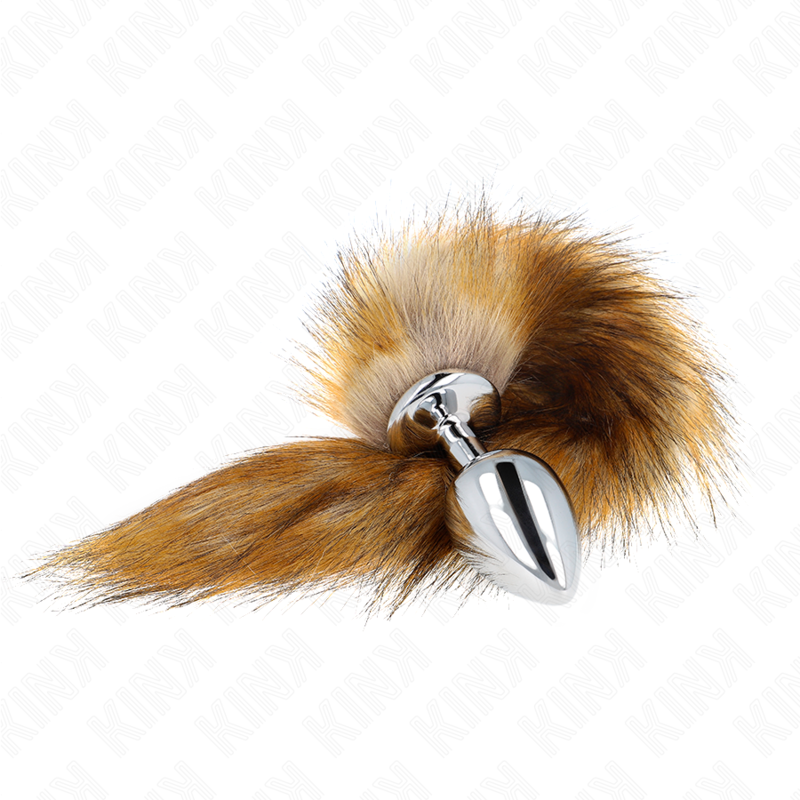 KINK - ANAL PLUG SIZE L 10 X 4 CM WITH SYNTHETIC TAIL 40 CM BROWN - Amore24