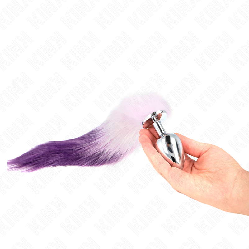 KINK - ANAL PLUG SIZE L 10 X 4 CM WITH SYNTHETIC TAIL 40 CM PURPLE - Amore24