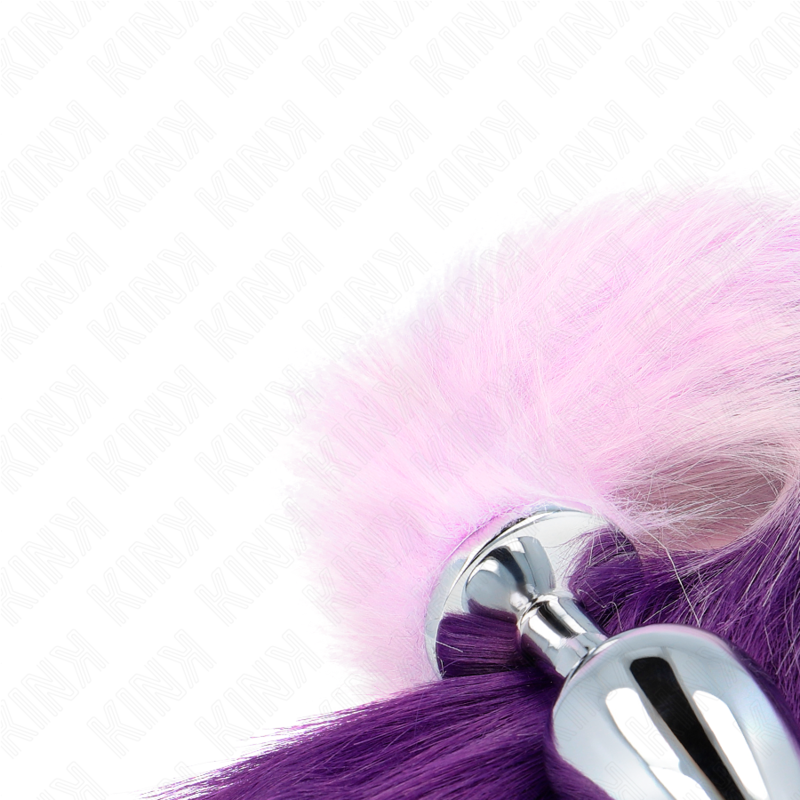 KINK - ANAL PLUG SIZE L 10 X 4 CM WITH SYNTHETIC TAIL 40 CM PURPLE - Amore24