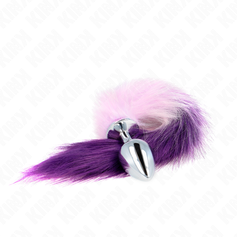 KINK - ANAL PLUG SIZE L 10 X 4 CM WITH SYNTHETIC TAIL 40 CM PURPLE - Amore24