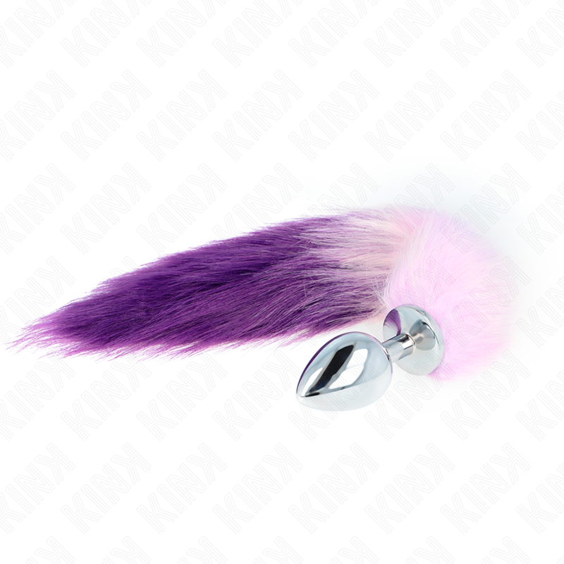KINK - ANAL PLUG SIZE L 10 X 4 CM WITH SYNTHETIC TAIL 40 CM PURPLE - Amore24