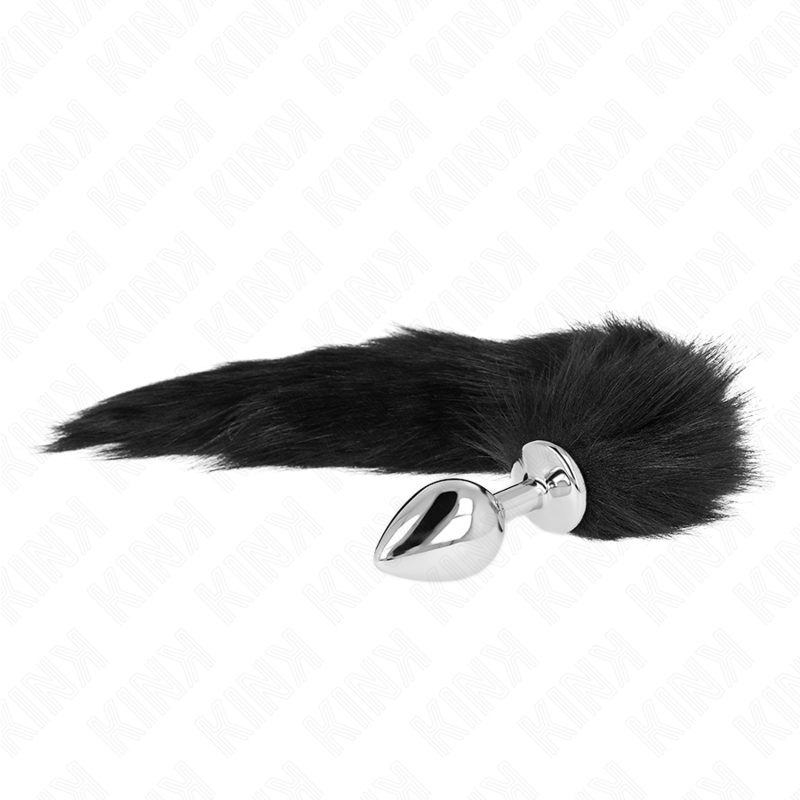 KINK - ANAL PLUG SIZE M 8 X 3.5 CM WITH SYNTHETIC TAIL 40 CM BLACK - Amore24