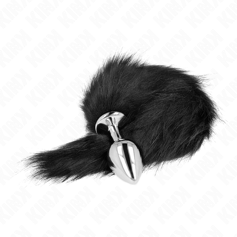 KINK - ANAL PLUG SIZE M 8 X 3.5 CM WITH SYNTHETIC TAIL 40 CM BLACK - Amore24