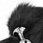 KINK - ANAL PLUG SIZE M 8 X 3.5 CM WITH SYNTHETIC TAIL 40 CM BLACK - Amore24
