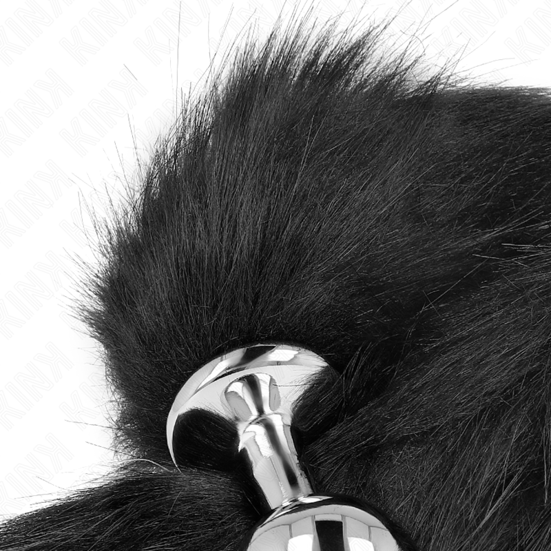 KINK - ANAL PLUG SIZE M 8 X 3.5 CM WITH SYNTHETIC TAIL 40 CM BLACK - Amore24