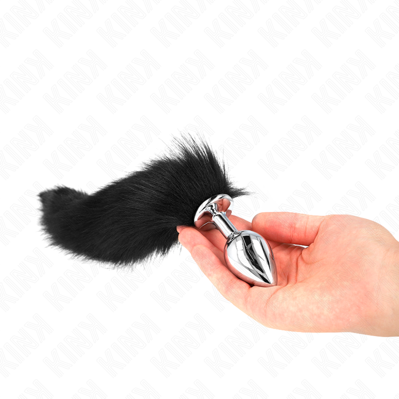 KINK - ANAL PLUG SIZE M 8 X 3.5 CM WITH SYNTHETIC TAIL 40 CM BLACK - Amore24