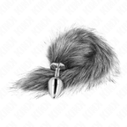 KINK - ANAL PLUG SIZE M 8 X 3.5 CM WITH SYNTHETIC TAIL 40 CM GREY - Amore24