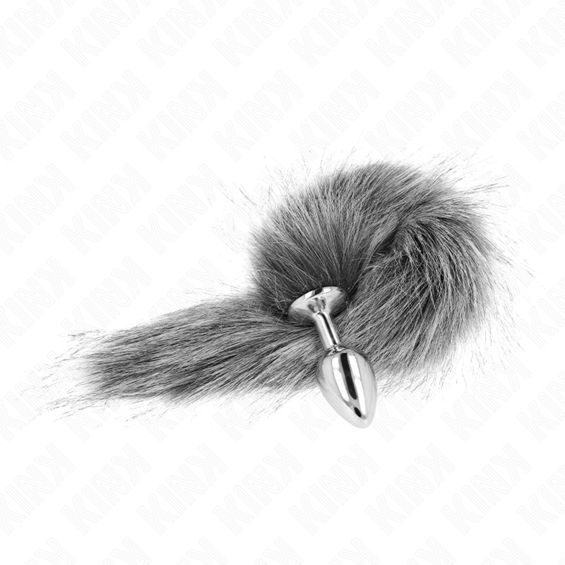 KINK - ANAL PLUG SIZE S 7 X 3 CM WITH SYNTHETIC TAIL 40 CM GREY - Amore24