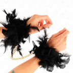 KINK - FEATHER HAND CUFFS WITH GOLD CHAIN MODEL 1 - Amore24