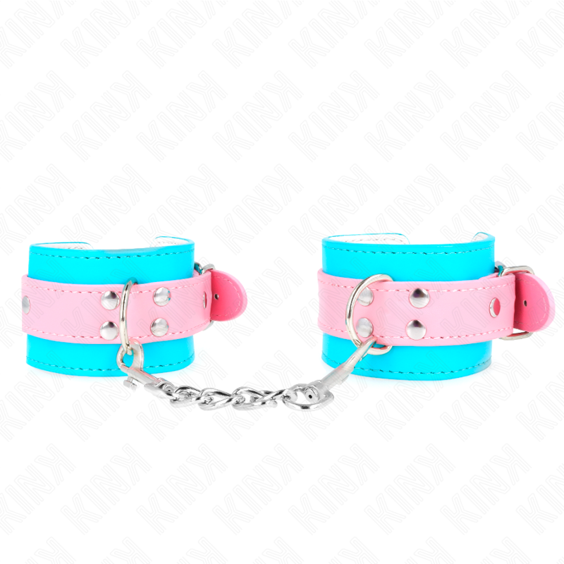 KINK - CUTE WRIST RESTRAINTS BLUE / PINK ADJUSTABLE 16-28 CM X 5 CM - Amore24