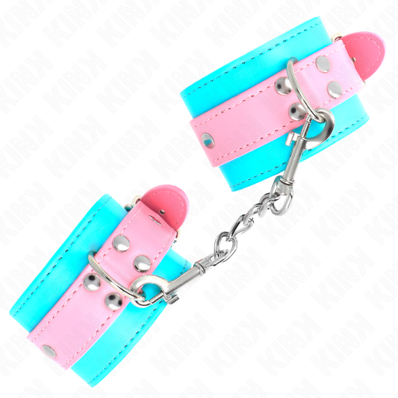 KINK - CUTE WRIST RESTRAINTS BLUE / PINK ADJUSTABLE 16-28 CM X 5 CM - Amore24