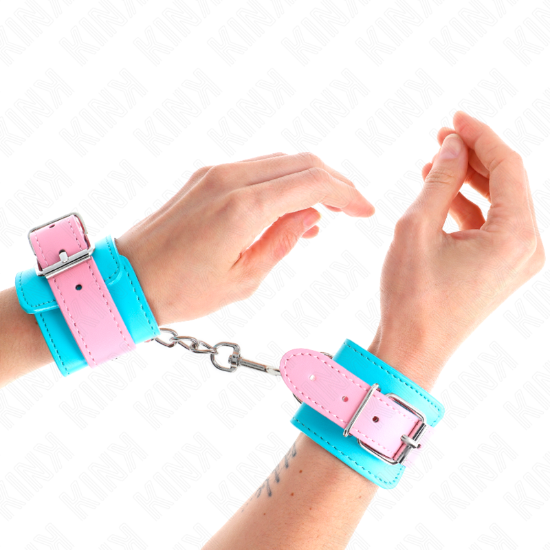 KINK - CUTE WRIST RESTRAINTS BLUE / PINK ADJUSTABLE 16-28 CM X 5 CM - Amore24
