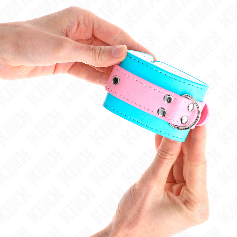 KINK - CUTE WRIST RESTRAINTS BLUE / PINK ADJUSTABLE 16-28 CM X 5 CM - Amore24