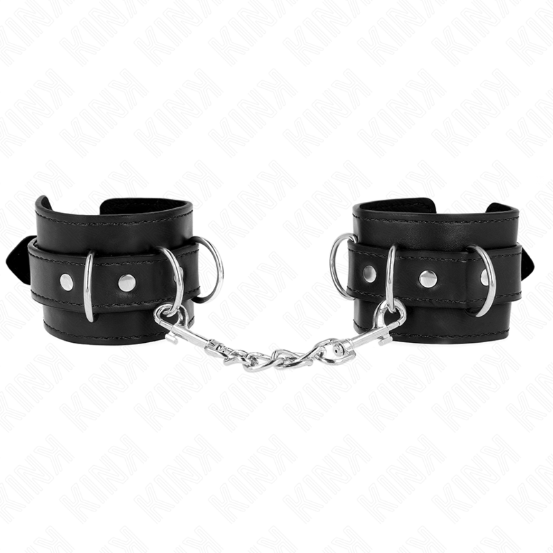 KINK - 3 D-RING WRIST RESTRAINTS ADJUSTABLE BLACK 17.5-25 CM X 6 CM - Amore24