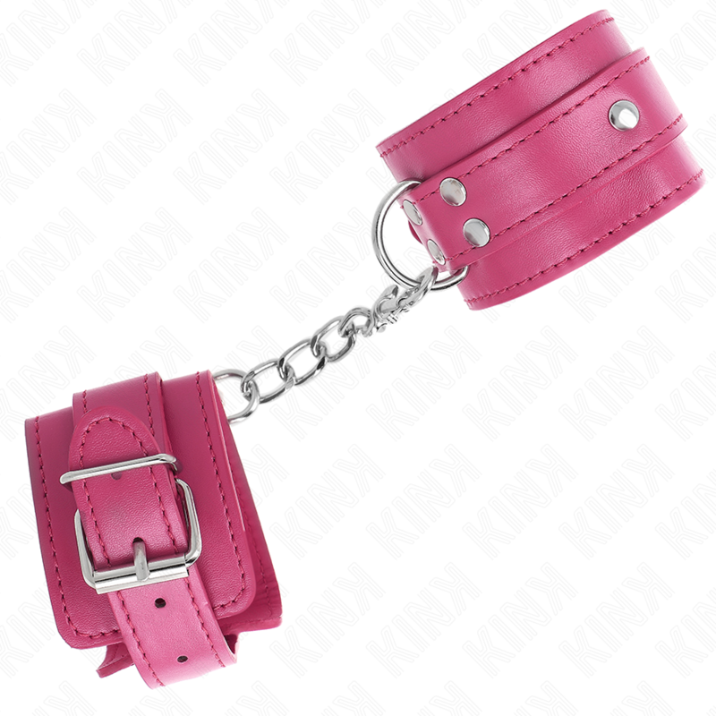 KINK - 3 D-RING WRIST RESTRAINTS ADJUSTABLE PINK 17.5-25 CM X 6 CM - Amore24