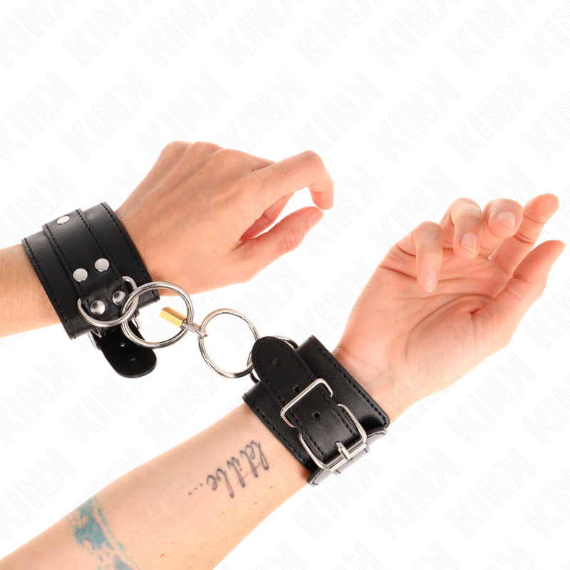 KINK - O-RING LOCKED WRIST RESTRAINTS BLACK ADJUSTABLE 20-28 CM X 5.5 CM - Amore24