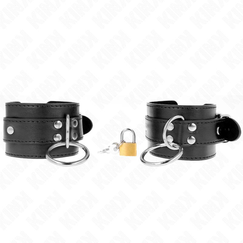 KINK - O-RING LOCKED WRIST RESTRAINTS BLACK ADJUSTABLE 20-28 CM X 5.5 CM - Amore24