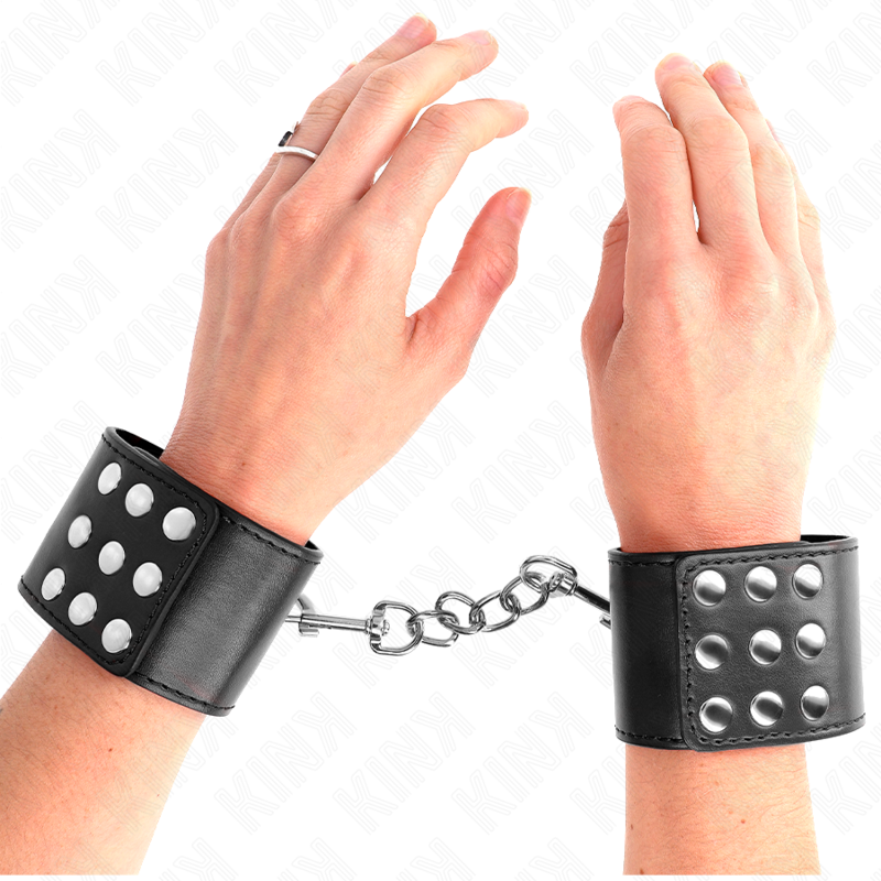 KINK - WRIST RESTRAINTS WITH SNAP FASTEN BLACK ADJUSTABLE 19-24 CM X 5.5 CM - Amore24