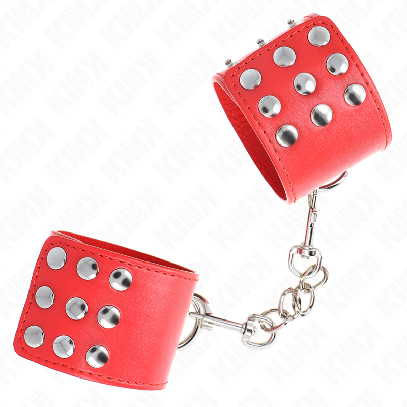 KINK - WRIST RESTRAINTS WITH SNAP FASTEN RED ADJUSTABLE 19-24 CM X 5.5 CM - Amore24