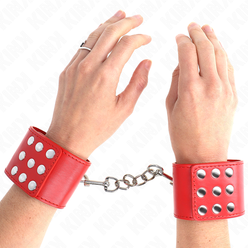 KINK - WRIST RESTRAINTS WITH SNAP FASTEN RED ADJUSTABLE 19-24 CM X 5.5 CM - Amore24