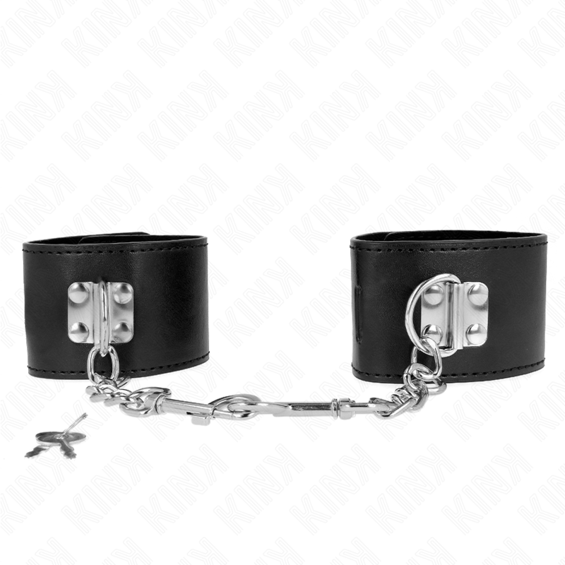 KINK - WRIST RESTRAINTS WITH PADLOCK CLOSURE BLACK ADJUSTABLE 16-23 CM X 5.5 CM - Amore24