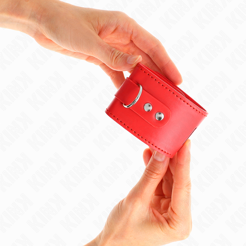 KINK - WRIST RESTRAINTS WITH PADLOCK CLOSURE RED ADJUSTABLE 16-23 CM X 5.5 CM - Amore24