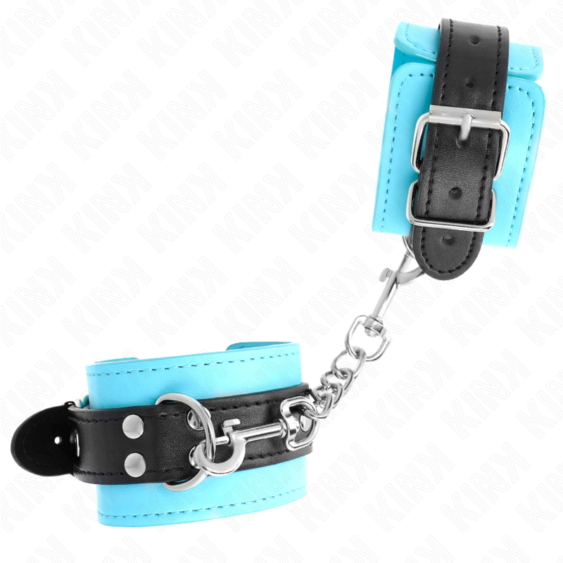 KINK - HOOK WRIST RESTRAINTS BLUE FUR LINED ADJUSTABLE 20-28 CM X 5.5 CM - Amore24