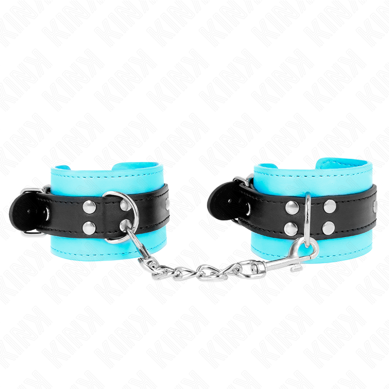 KINK - HOOK WRIST RESTRAINTS BLUE FUR LINED ADJUSTABLE 20-28 CM X 5.5 CM - Amore24