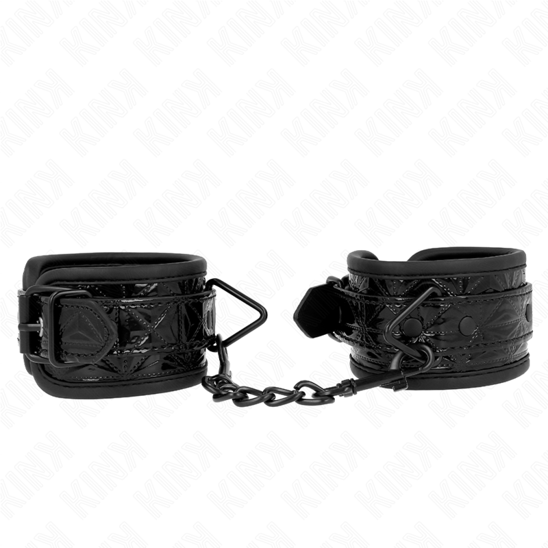 KINK - DIAMOND PATTERN WRIST RESTRAINTS BLACK ADJUSTABLE 17-26 CM X 5.5 CM - Amore24