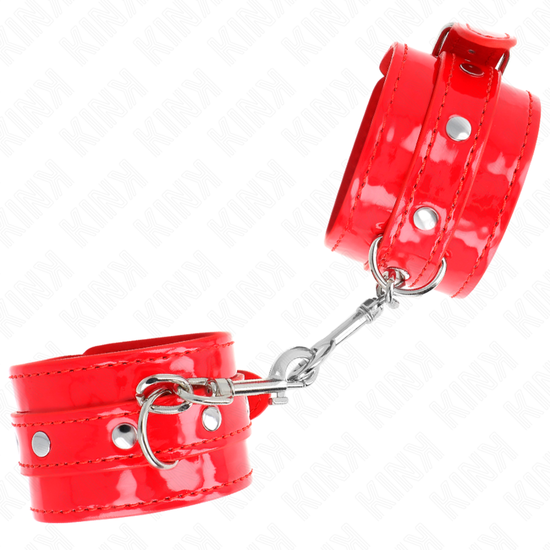 KINK - SHINY HAND CUFFS RED ADJUSTABLE 23-33 CM - Amore24