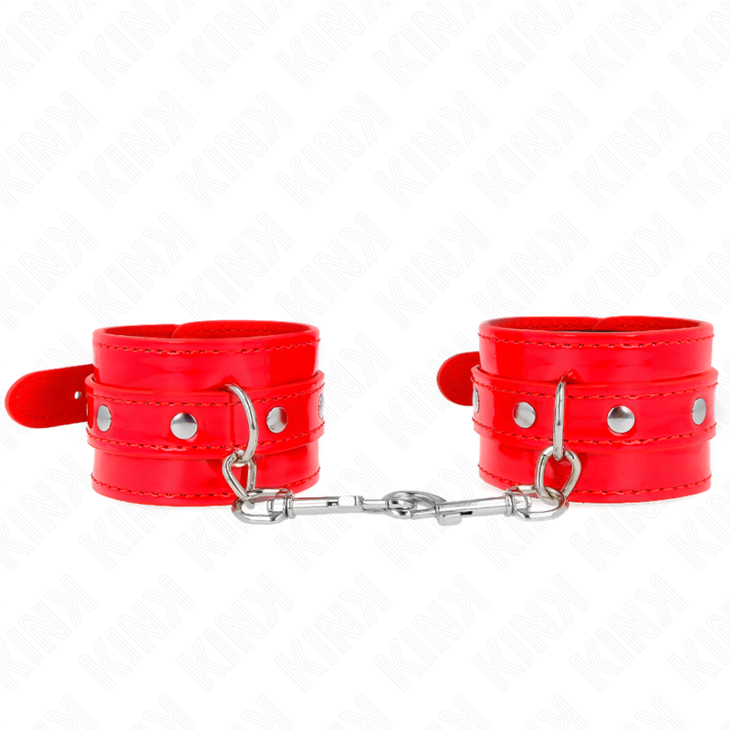 KINK - SHINY HAND CUFFS RED ADJUSTABLE 23-33 CM - Amore24