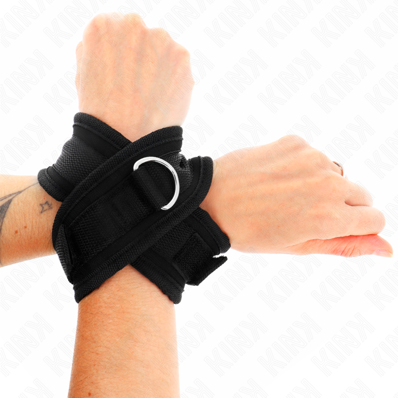 KINK - CROSS CUFFS BLACK 34 X 5.5 CM - Amore24