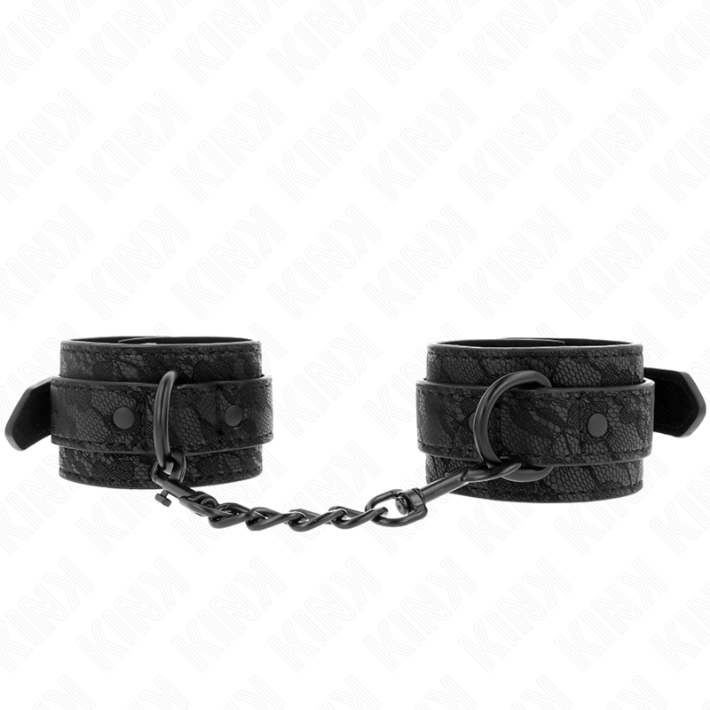 KINK - DARK LACE COVERED WRIST CUFFS ADJUSTABLE BLACK 19-26 CM - Amore24